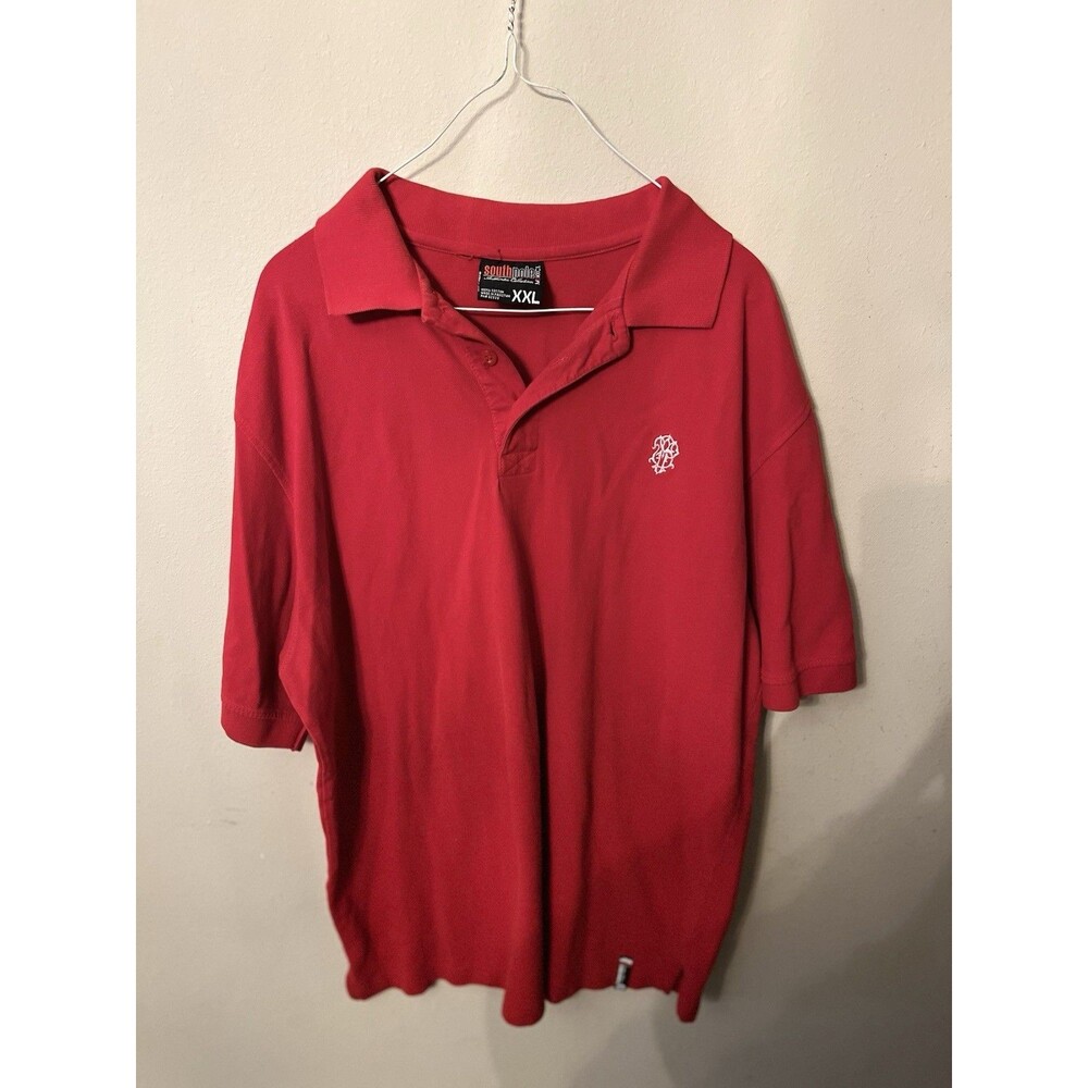 Vintage South Pole Authentic Collection Red Polo Shirt Mens XXL 100% Cotton Y2K